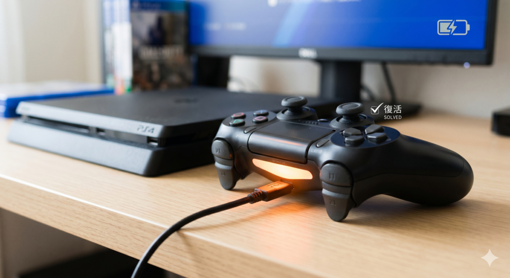 PS4コントローラーの充電ランプが一瞬オレンジになる原因とは
