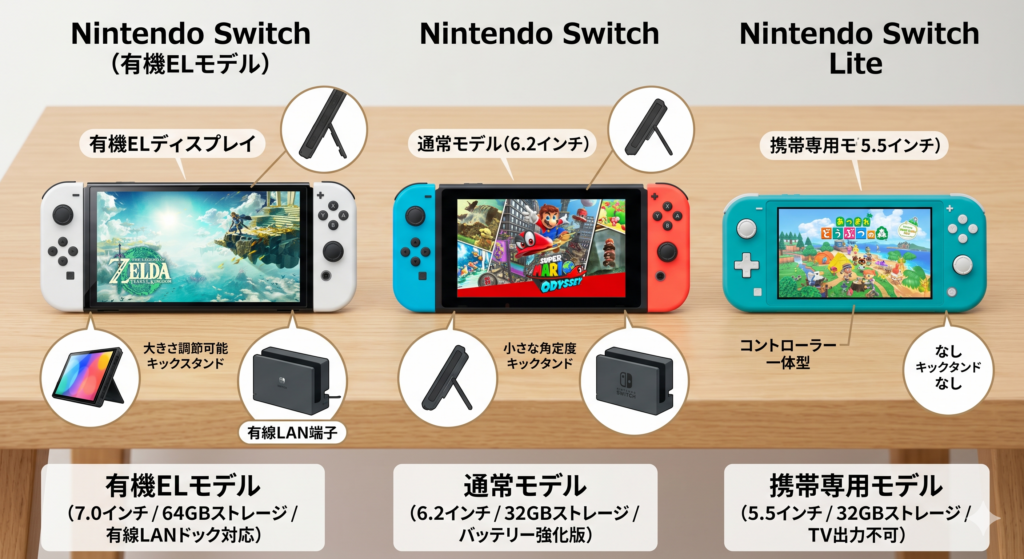 Switchを今買うならどのモデルを選ぶべき？